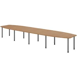 bümö Konferenztisch XXL KT52 in Nussbaum Füße in Graphit