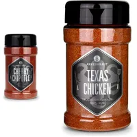 Ankerkraut Cherry Chipotle, 220g im Streuer, BBQ-Rub Grillmarinade, Gewürzmischung mit Kirschpulver zum Zubereiten von Schwein und Geflügel & Texas Chicken BBQ Rub, 230g