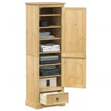 Bulliing Kleiderschrank Vorratsschrank Mehrzweckschrank Schrank Kleiderschrank Corona 55x38x170 cm Massivholz Kiefer