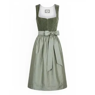 Nübler Dirndl Mididirndl Kira in Salbei - Rocklänge 70 cm grün 56
