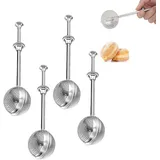 Sollee 4 Stück Mehlstäuber Puderzucker Streuer Mehl Zucker Salz Streuer Edelstahl Puderzucker Streuer Mehlsieb zum Backen für Tee Gewürze Gewürze