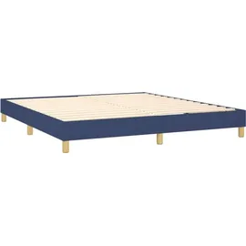 vidaXL Boxspringbett mit Matratze & LED Blau 180x200 cm Stoff