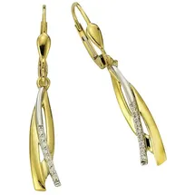 Diamonds by Ellen K. Ohrhänger 333 Gold zweifarbig gelb, weiß 0,08ct. one-size