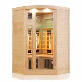 DEKO VERTRIEB BAYERN Infrarotkabine Luxus LED Infrarotsauna 140cm Dual-Therm Infrarotkabine Wärmekabine Vo