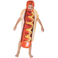 EraSpooky Unisex Essen Lebensmittel Hotdog Kostüm Faschingskostüme Einteiler Halloween Party Karneval Fastnacht Kleid