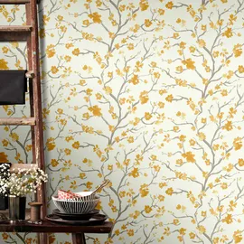Superfresco Easy Vliestapete UshiFloral gemustert gelb