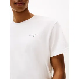 Tommy Hilfiger T-Shirt TOMMY JEANS "TJM SLIM LINEAR CHEST TEE EXT", Herren, Gr. 3XL, beige (ecru), Single Jersey, Obermaterial: 100% Baumwolle, unifarben, regular fit normal, Rundhals, eingesetzt abgesteppte Kante, Shirts T-Shirt, Mit Rundhalsausschnitt