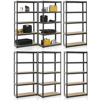 Juskys Lagerregal Basic 6er Set 180x90x40 cm - Grau