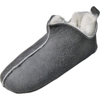 Hollert Damen & Herren Lammfell Hausschuhe Bali GRAU/WEIß 100% Merino Schaffell Fellschuhe Bettschuhe weiche Ledersohle Hüttenschuhe Mokkasin atmungsaktiv Schuhgröße EUR 37 - 37 EU