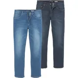 Arizona Stretch-Jeans "Willis", Herren, Gr. 66, N-Gr, blau (blau, blau, bl), Obermaterial: 98% Baumwolle, 2% Elasthan, Basic, normal lang, Jeans, straight-fit, lange Beine, mit Nieten, niedrige Leibhöhe