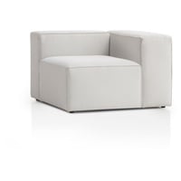 Genua Modular Sofa, individuell kombinierbare Wohnlandschaft, Sitzelement mit Armteil, rechts - strapazierfähiges Möbelgewebe, produziert nach deutschem Qualitätsstandard, weiß