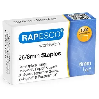 Rapesco Heftklammern 26/6 Silber 1000 St.
