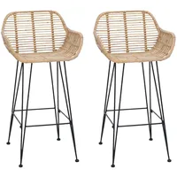 VidaXL Barstuhl 2 pcs Natur 55 x 52 x