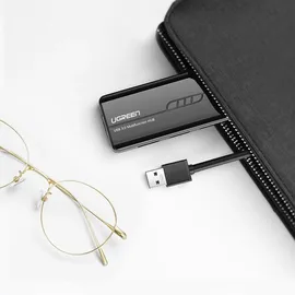 UGREEN Hub 3x USB 3.0 externer Netzwerkadapter RJ45 Giga Ethernet schwarz