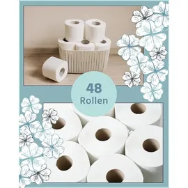 glücksblatt Toilettenpapier KLASSISCH WEISS 3-lagig 48 Rollen x 150 Blatt