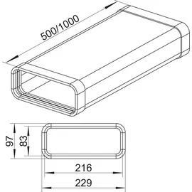 Naber SF-VRO 150 Flachkanalrohr 1000 mm