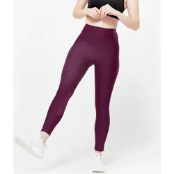 Sportleggings Damen Handytasche hoher Bund - lila XS