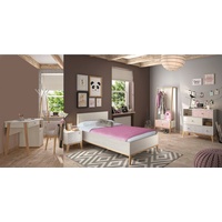 Gami Jugendzimmer-Set »Alika«, (Set, 5 St., Kleiderständer, Bett und Nachttisch,Kommode und ein Schreibtisch), braun
