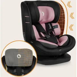 lionelo Bastiaan i-Size Kindersitz ab Geburt 0-36 kg Isofix Top Tether 360 Grad drehbar Rückwärts Vorwärts Seitenschutz 5-Punkt-Sicherheitsgurte Dri-Seat (Rosa Rose)
