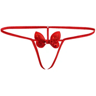 Sohimary 429 Damen Mini Offen Fliege String Tanga XS S M 32 34 36 38 Rot - 32-38