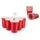 Relaxdays Plastikbecher 0,473 l Rot 100 St.