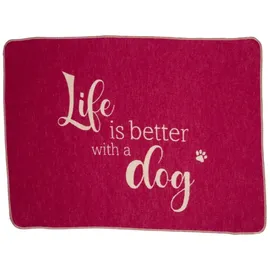 David Fussenegger Hundedecke 'life is better' 70 x 90 cm Pink