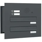 AL Briefkastensysteme 2er Premium Durchwurfbriefkasten Anthrazit
