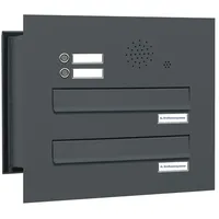 AL Briefkastensysteme 2er Premium Durchwurfbriefkasten Anthrazit