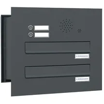 AL Briefkastensysteme 2er Premium Durchwurfbriefkasten Anthrazit