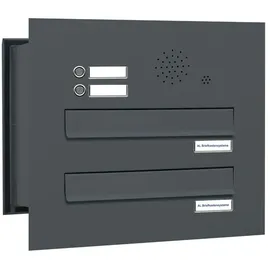 AL Briefkastensysteme 2er Premium Durchwurfbriefkasten Anthrazit