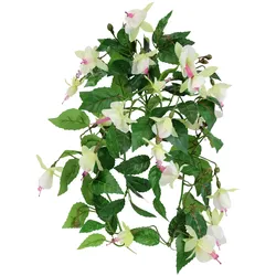 Kunstpflanze I.GE.A. "Kunstblume Fuchsie", rosa (weiß, rosa), B:25cm H:40cm L:23cm, Polyester, Kunstpflanzen, Dekoblume Hängende Blumen mit Blüten Künstliche Blumen Hängeblume
