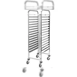 TRIZERATOP Carrello di trasporto per teglie da forno 15x 400x600mm 470x620x1700mm acciaio inox