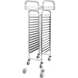 TRIZERATOP Carrello di trasporto per teglie da forno 15x 400x600mm 470x620x1700mm acciaio inox