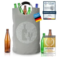Dimono Flaschensammler Pfandflaschen-Sammler; Recycling Pfandbehälter, Flaschenkorb & Spielzeugtaschen; Leergut-Korb, Spielzeugbeutel & Wäschekorb, Faltbarer Haushalts-Organizer UVM. (Glas & Einweg)