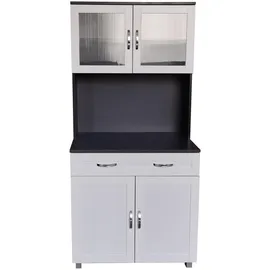 Hti-Living Küchenbuffet mit Glasteil  Grau/Weiß