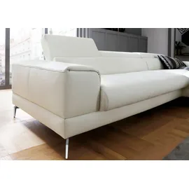 W.Schillig Eckcouch Leder 3-Sitzer Weiß