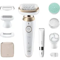 Braun Silk-épil 9 9-481 Flex SkinSpa Epilierer, Weiß/Gold