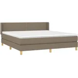 vidaXL Boxspringbett mit Matratze Taupe 160x200 cm Stoff