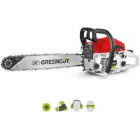 GREENCUT GS620X - Benzin-Kettensäge mit 2-Takt-Motor 62cc 3,8 PS mit 20'' Blatt, Easy-Start, Anti-Vibrationssystem, TRU-SHARP Technologie