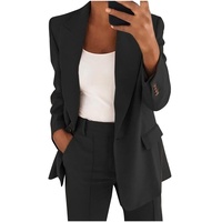 NZYIHAO blazer Damen sportlich Hosenanzug Damen Elegant Festlich Blazer Zweiteiliges Hosenanzüge mit Knöpfen Business 2 Teiler Einfarbig Anzug Set Hohe Taille Anzughose Büro Freizeitanzug Große Sakko - 4XL