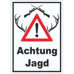 Achtung Jagd Gewehr Aufkleber A9 (37x52mm)
