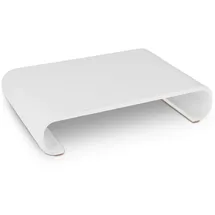 Navaris Bildschirm Holzständer TV Ständer - Computer Tisch Schreibtisch Monitorständer Bank - Schreibtischaufsatz aus Eichenholz in Weiß