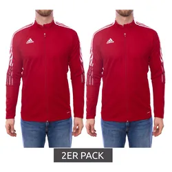 2er Sparpack adidas TIRO 21 Herren Trainings-Jacke nachhaltige Fußball-Jacke Sport-Jacke Fitness-Kleidung GM7308 Rot - S
