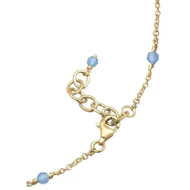 Elli Fußschmuck Damen Fußkettchen Strand Meer Kugel Blau in 925 Sterling Silber vergoldet