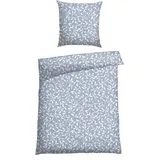 SCHIESSER Bettwäsche »Liliebeth aus weicher Baumwolle mit elegantem Blattmuster«, Made in Green blau