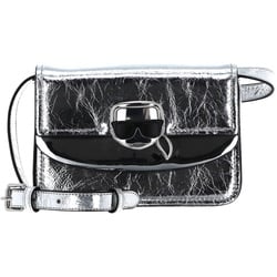 KARL LAGERFELD Ikonik K / Ikonik Lock Flap Crossbod Silver