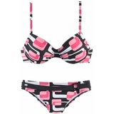 KANGAROOS Bügel-Bikini, Damen schwarz-rosa, Gr.36 Cup D,