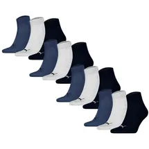 Puma Quartersocken 12er Pack Blau/Grau 35-38