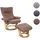 MCA Furniture Relaxsessel Montreal Textil 83 x 104 x 83 cm Braun mit Hocker
