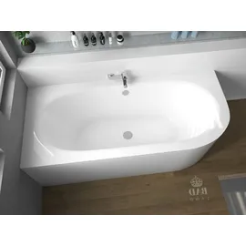 bad land Badewanne Avita 150x75 mit Acrylschürze, Ablauf Füße